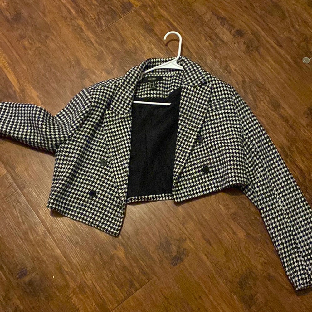 90s theme cropped blazer cute and keeps you warm
